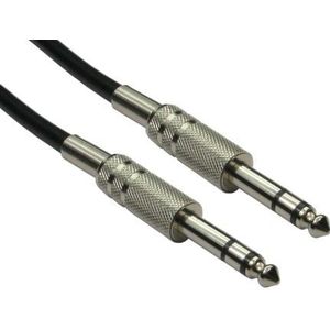 Rs Pro Aux-kabel, 6,35 mm stereo-aansluiting / 6,35 mm stereo-aansluiting stekker L. 20m zwart, Kabels + Stekkers