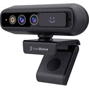 FreeVoice Vision 340 (USB, 2k, 92°, Windows Hello, autofocus) (5.04 Mpx), Webcam, Zwart