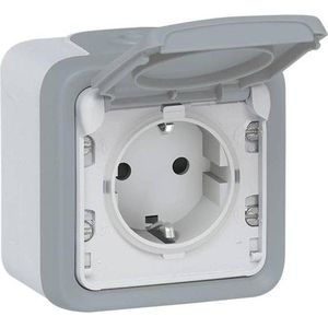 Legrand, Stopcontacten, Plexo APWG Schuko stopcontact 69730 IP44 grijs 1-voudig