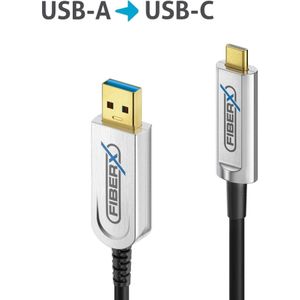 Purelink FiberX Series - USB 3.1 glasvezelkabel - USB-A USB-C - 40m (40 m, USB 3.2 Gen 2, USB 3.2 Gen 1), USB-kabel