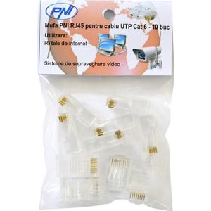 PNI RJ45 plug voor UTP Cat6 kabelset 10 stuks, Accessoires voor netwerkcamera's