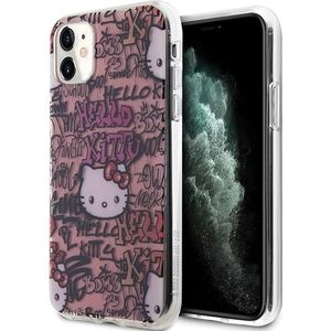 Hello Kitty HKHCN61HDGPTP iPhone 11 / Xr 6.1"" różowy/roze hardcase IML Tags Graffiti (iPhone 11), Smartphonehoes, Roze