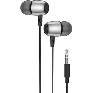 BlueStar Wired headphones Blue Star BLUE STAR wire earphones Jack 3,5 mm with microphone M09 1,2 m black (Bedraad), Koptelefoon, Zwart