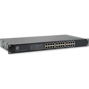 LevelOne - GEP-2421W500 - Netwerkschakelaar - Zwart - 24-Port Gigabit PoE Switch 500W