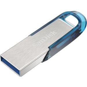 SANDISK Ultra Flair (64 GB, USB-A), USB-stick, Blauw