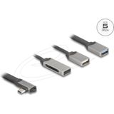 Delock - 2 Port USB Hub - Grijs - Inclusief SD en Micro SD Card Reader