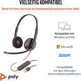 Poly BW C3220 USB-C HS +CC (Bedraad, USB-C), Kantoorheadset, Zwart