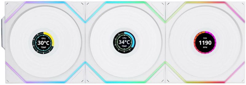 Lian Li - UNI FAN TL120 LCD - Case Fan - Wit - Triple Pack