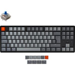 Keychron K8 (DE, Draadloze, Bedraad), Toetsenbord, Zwart
