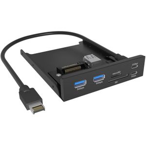 Icy Box - IB-HUB1419-i3 - Docking Station - Zwart - 5 Havens - USB-hub