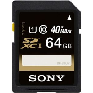 Sony 64 GB SD-kaart, UHS-I (SDXC, 64 GB, U1, UHS-I), Geheugenkaart, Zwart