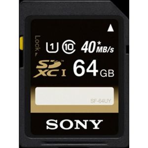 Sony 64 GB SD-kaart, UHS-I (64 GB, SDXC, U1, UHS-I), Geheugenkaart, Zwart