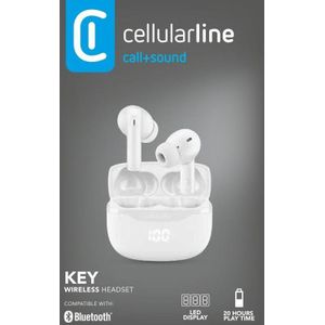 Cellularline 8018080490620 (4 h, Draadloze), Koptelefoon, Wit