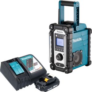Makita DMR 116 RA1 Oplaadbare bouwplaatsradio 14,4 - 18 V AM FM AUX + 1x oplaadbare batterij 2.0 Ah + lader (AM, FM), Radio