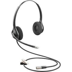 Poly HW261N Supraplus Binaural Dual Headset +Pouch Bedraad Hoofdband Kantoor/callcenter Zwart