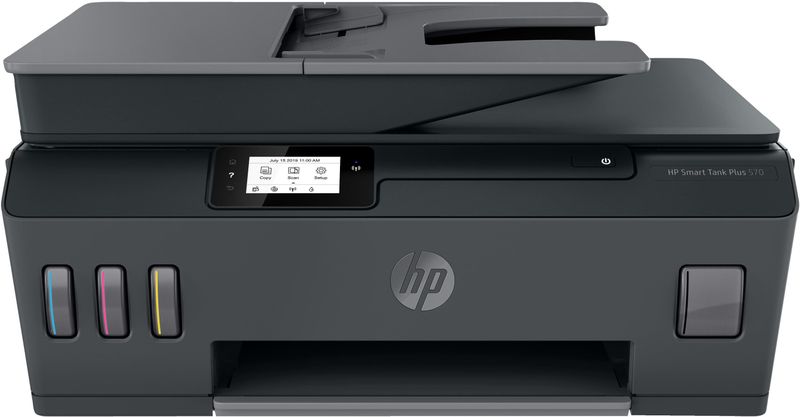 HP Smart Tank Plus 570, Draadloze Wifi kleuren inktjet printer voor thuis (Printen, scannen, kopiëren, automatische documentinvoer)
