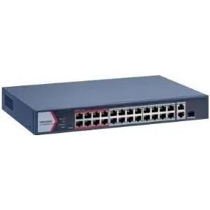 Hikvision DS-3E1326P-EI/M 24+2-poorts unmanaged switch PoE (24 Havens), Netwerkschakelaar, Grijs