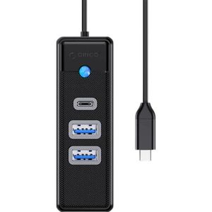 Orico Hub USB-C naar 2x USB 3.0 + USB-C, 5 Gbps, 0,15m (Zwart) (USB-C, 3 ports), Docking station + USB-hub, Zwart