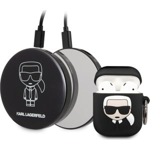 Karl Lagerfeld Etui en Powerbank (Hoofdtelefoon hoes), Hoofdtelefoon Tassen + Beschermende Covers, Zwart