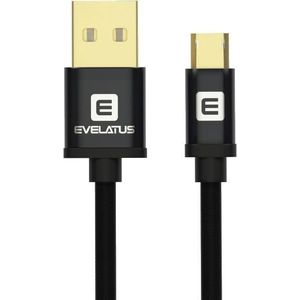 Evelatus Datakabel Micro USB EDC02 tweezijdig vergulde connectoren, USB-kabel