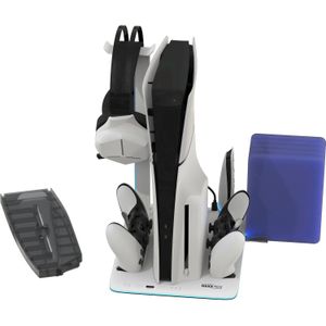 Maxx Tech PS5 DLX / LED multifunctioneel laadstation (PS5), Andere spelaccessoires, Wit