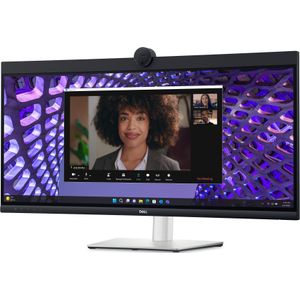 Dell 34 Gebogen videoconferentiemonitor (3440 x 1440 pixels, 34""), Monitor, Zwart