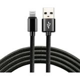 Everactive USB Lightning Kabel 1m - Zwart Gevlochten Snelle Laad Ondersteuning 2.4A - CBB-1IB (1 m, USB 2.0), USB-kabel