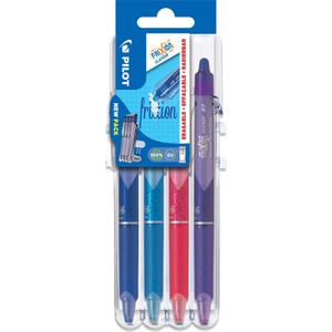 Pilot, zz3_ARCHIV_Pen_to_pen, FriXion Clicker Set2Go x4 Fancy (Roze, Lichtblauw, Paars, Blauw, 4 x)