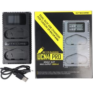 Nitecore UCN4 Pro USB-camera-oplader voor Canon, Stroomvoorziening voor de camera