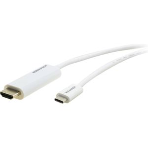 Kramer C-USBC/HM-10 USB-C (m) naar HDMI (HDMI, 300 cm), Data + Video Adapter, Wit