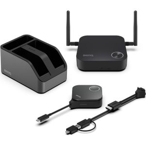 BenQ WDC15 InstaShow HDMI /USBA/C+Receiver+Tray (15 m, HDMI 1.4a), Draadloze zender, Zwart