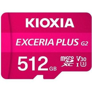 Kioxia microSD Exceria Plus 512 GB (512 GB, microSDXC, U3, UHS-I), Geheugenkaart, Roze