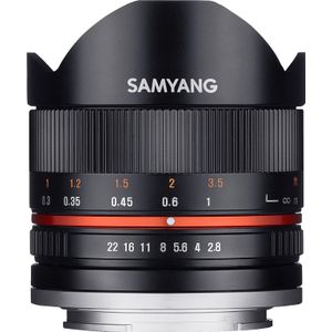 Samyang 8mm f/2.8 II, Sony E (Sony E, APS-C / DX), Objectief, Zwart