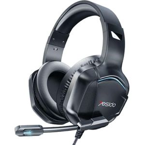 Yesido - Wired Headphones (EK01) - for Gaming, Jack 3.5mm, with Microphone, RGB LED Lights - Black (Bedraad), Gaming headset, Zwart