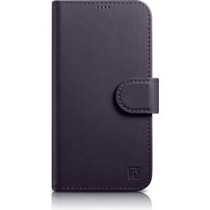 iCarer Wallet Case 2in1 Cover iPhone 14 Pro Max Anti-RFID Leather Flip Case Dark Purple (WMI14220728) (iPhone 14 Pro Max), Smartphonehoes, Paars