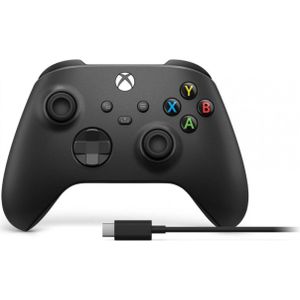 Microsoft Xbox draadloze controller + USB-C kabel (Xbox One X, Xbox serie X, Android, iOS, PC), Controller, Zwart