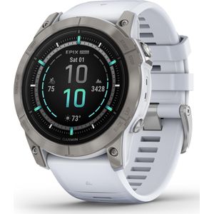 Garmin Epix PRO GEN 2, Saffier Editie 51mm, wit/grijs (51 mm, Titanium, Eén maat voor iedereen), Sporthorloges + Smartwatches