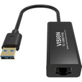Vision - TC-USBETH/BL - Netwerkadapter - Zwart - USB - RJ45