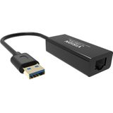 Vision - TC-USBETH/BL - Netwerkadapter - Zwart - USB - RJ45