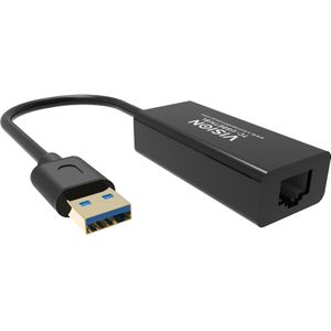 Vision - TC-USBETH/BL - Netwerkadapter - Zwart - USB - RJ45