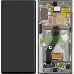 Samsung LCD + Touch + Frame voor N975F, N976B Samsung Galaxy Note 10+, Note 10+ 5G - aura gloed, Andere smartphone accessoires, Zilver