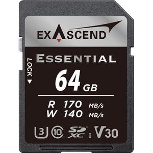 Exascend - Essentieel - Geheugenkaart - Zwart - 64 GB - SDXC U3 UHS-I