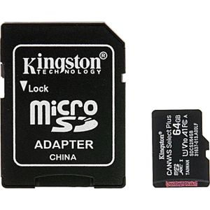 Patona Kingston Speicherkarte MicroSDXC 64GB 1000 MB/s Class 10 (64 GB, microSDXC, U1, UHS-I), Geheugenkaart