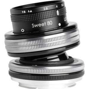 Lensbaby Composer Pro II incl. Sweet 80 Canon EF (Canon EF, Volledig formaat), Objectief, Zwart, Zilver