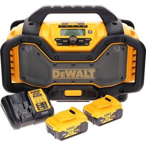DeWalt DCR 027 P1 Batterij radio DAB+ 10.8-18.0 V + 2x batterij 5.0 Ah + lader (DAB+, FM, Bluetooth), Radio, Zwart