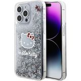 Hello Kitty HKHCP15LLIKHET iPhone 15 Pro 6.1" srebrny/zilver hardcase Vloeibare Glitter Bedels Kitty He (iPhone 15 Pro), Smartphonehoes, Zilver