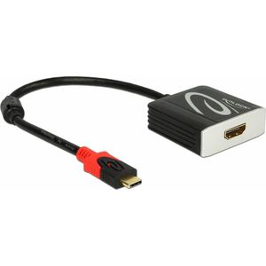 Delock Monitoradapter USB Type-C naar HDMI (HDMI, 20 cm), Data + Video Adapter, Zwart