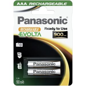 Panasonic NiMH Micro batterij (2 Pcs., AAA, 800 mAh), Batterijen
