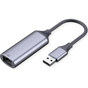 Value Gigabit Ethernet Konverter (USB 3.2 Gen 2, RJ45/LAN (1x)), Netwerkadapter, Grijs