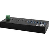 Exsys - EX-12280HMS - USB 3.2 Gen 2x1 Hub - Zwart - 10-poorts